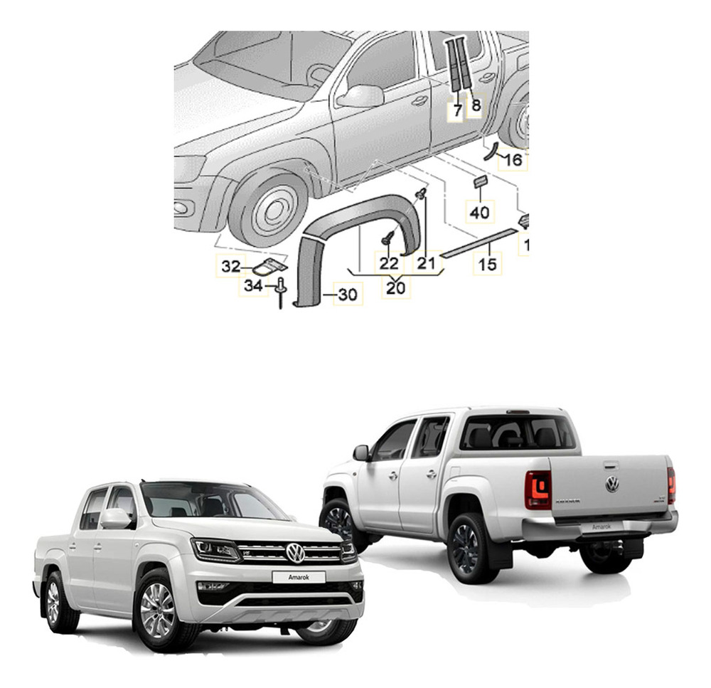 Moldura Tapabarro Delantera Der Amarok 2010/2024 - Imagen 4